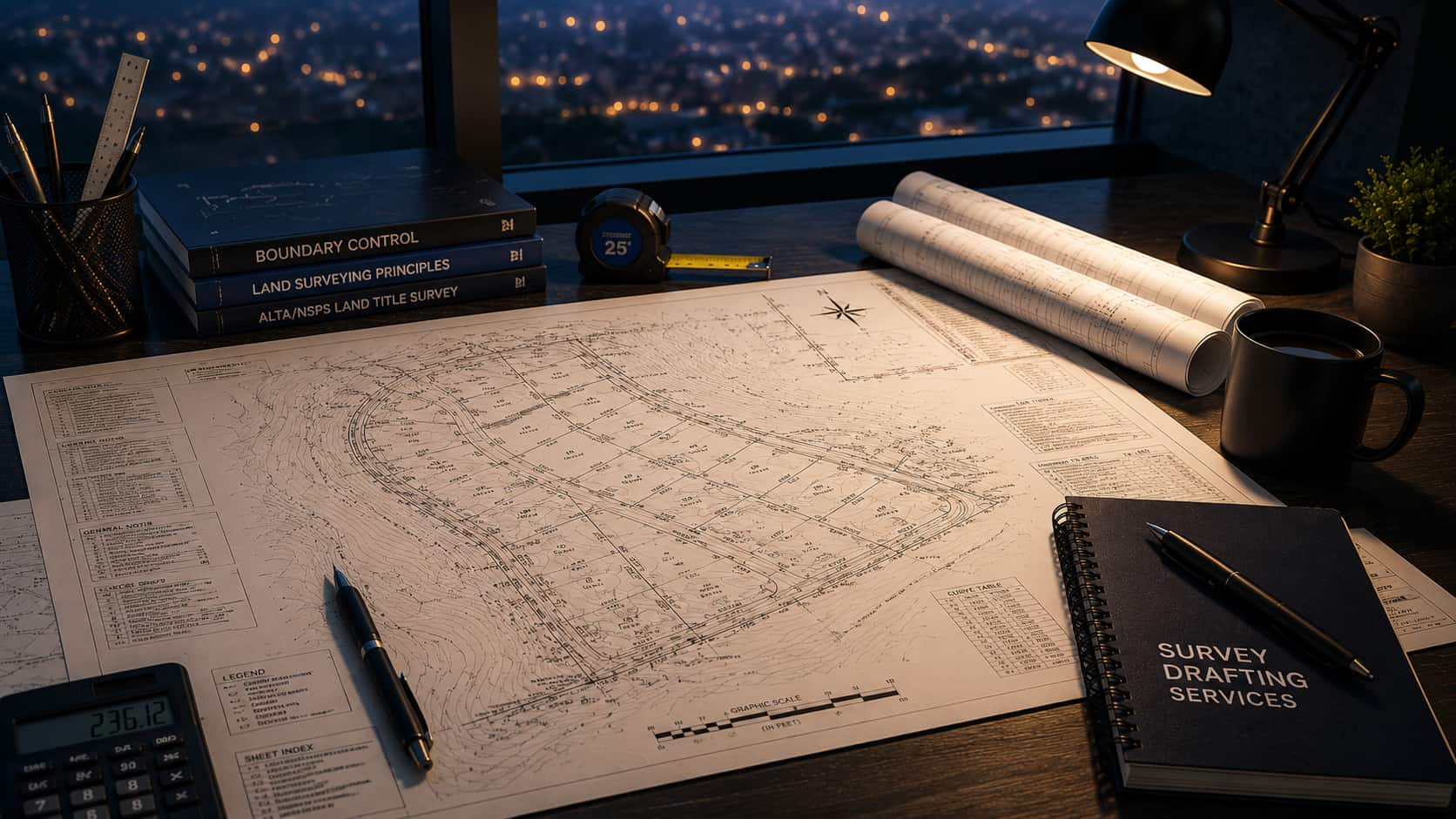 Survey drafting workspace